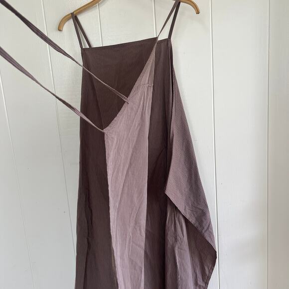 DEIJI STUDIOS The Double Tie Striped Organic Cotton-poplin Wrap Midi Dress S/M - Picture 8 of 12